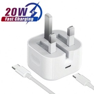20W Fast Charging Kit: USB C Wall Charger + 6.6Ft/200cm USB C To Type C Cable, Compatible With IPhon
