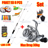 【#Beli 1 Dapat 8#】Joran Pancing 1 Set Reel Besi /pancing 1 set lengkap kuat/Pancing Set Murah Murah