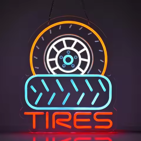XM Tire Neon Light Wall Decoration for Tire Shop Car Service Repair Shop Garage Workshop led sign , 