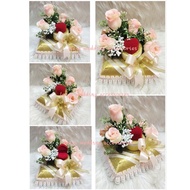 gubahan bekas cincin risik/tunang/nikah-peach gold