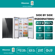 [Pre-sale 25 พ.ค.] ตู้เย็น Hisense Side By Side Glass Door Inverter Pro :21.5Q/612.7 ลิตร รุ่น RS808