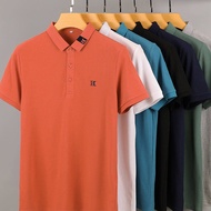 Polo Shirt Men Polo Casual Cotton 2023 Summer New 100 Cotton Loose Short Sleeve T Shirt Korean Business Lapel Tops