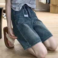 2025 Summer Retro American High Waist Cowboy Short 5 Cent Large Loose Look Thin 5 Cent Pants Straigh