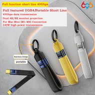 Fully Functional USB4 Portable Short Cable 40Gbps Data Transmission Dual 4K/8K Monitor Projection 24