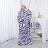 Mukena Terusan Hadramaut Nur Hd Timpa Daun Free Tasbih | NurHD Mukena
