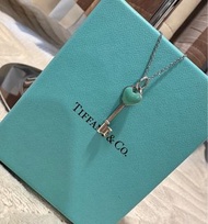 Tiffany 專櫃 正品 琺瑯 鑰匙造型 純銀墜子  項鍊 極新