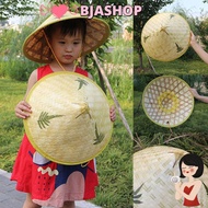BJASHOP Natural Bamboo Hats, Summer Adjustable Party Sun Hats, Fashion Sunscreen Retro Farmer Caps C