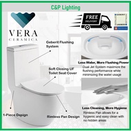 Vera Ceramica 1 Piece Rimless WC Toilet Bowl with Geberit Flushing System A.032