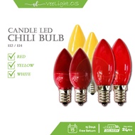 💡2 PCS Altar Red Bulb Mentol LED Praying Light Chili Red Candle Bulbs E12 E14  烛台灯LED灯泡/蜡烛灯泡