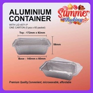 5pcs Aluminium Baking Foil Container With Lid 4571-P