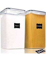 1/2個超大型高密封食品儲存容器，5.9夸脫/6.5公升塑料PBA無毒廚房餐具儲物盒，適用於麵條、麵粉和烘焙用品-包括標籤