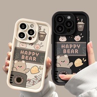 Phone Case for OPPO Reno 11 10 9 8T 8Z 7Z 6Z 5 4 3 2Z 2F Pro Happy Bear TPU Silicone Mobile Phone Protective Case