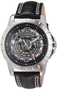 J Harrison JH-038sb Men's Wristwatch, Black, Dial color - white, Watch Double Sided Skeleton, Automa