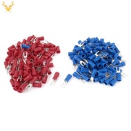 200pcs 16-14 AWG Red Blue Wire Connector Insulated Fork Terminal 4