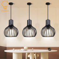 Lampu Gantung Nordic Seni Besi Hitam Kap Lampu Gantung Industri Lampu Gantung Minimalis Tamu Lampu G