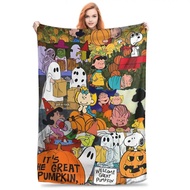 Snoopy Cartoon Halloween Throw Blanket For Couch  Fuzzy Soft Plush Blanket 50x60 Inch Multi-Size Bed