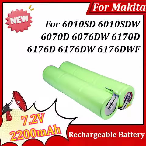 7.2V 2200mAh Rechargeable Battery for Makita 6010SD 6010SDW 6070D 6076DW 6170D 6176D 6176DW 6176DWF