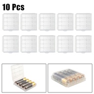 10Pcs Lastic Battery Case Storage Box For AA  AAA Batteries Transparent Storage Container For 4xAA 5