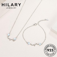 HILARY JEWELRY Pure 925 Silver Opal Woman Fashion Dipper Original Women Gold For Big Korean Pindant Necklace Italy Pendant Real Nicklace Chain Choker Romantic Sterling S17