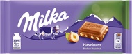 Milka Hazelnut Chocolate Bar 100 g. สินค้าจากเยอรมัน BBF 26/05/25