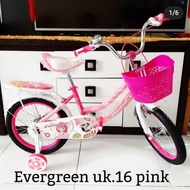 Sepeda Anak Perempuan Evergreen Ukuran 6, Sepeda