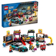 LEGO City Custom Car Garage, Toy Garage Building Set with 2 Customizable Cars, Pretend Play Mechanic