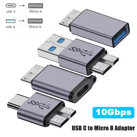 USB C to Micro B Adapter 10Gbps Micro B to USB C 3.2 Type C Female to Micro B Male Converter Cable f