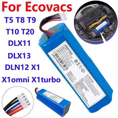 100%NEW 14.8V Li-ion Battery For Ecovacs Deebot T5 T8 T9 T10 T20 DLX11 DLX13 DLN12 X1 X1omni X1turbo