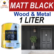 Federal BLACK MATTE PAINT For Wood and Metal 1Liter Matt Black untuk kayu dan besi 1 L