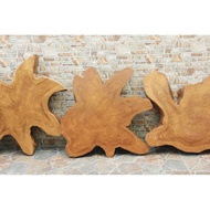 KAYU Top Table Bintangan Root Original Teak Wood Finishing Smooth