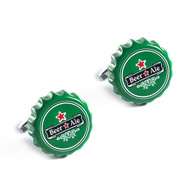 Fashion Accessories Cufflink Paint Green Beer Bottle Cap Metal Cufflinks Men's French Shirt Cufflink