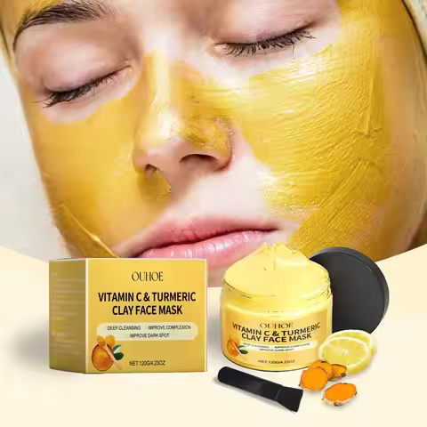 OUHOE Vitamin C Exfoliating facial mask Turmeric Exfoliating facial mask Improve Pore Deep Cleaning 