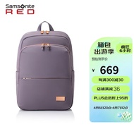 Samsonite（Samsonite）Backpack Computer Bag14Inch Women's Backpack Schoolbag Business Travel Bag Korean MiniGV1 Dark Purpl