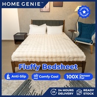 Fluffy Bedsheet Queen King Single Series Bed Linen Fitted Bedsheet Mattress Cover Cadar Lembut Soft 