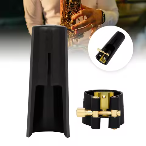 Plastic Saxophone Mouthpiece Cap & Leather Ligature Clip for Alto/Tenor/Soprano Saxophone, Saxophone