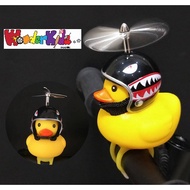 *** Ready Stock *** Bicycle light bell horn cute duck wearing helmet with propeller lampu basikal it