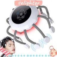 SOLIGHTER Eight Claw Massager, Octopus Claw USB Charging Electric Head Massager,  Therapeutic Scratc