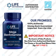 [Life Extension] Mega Benfotiamine, EXP:03/27, Vitamin B1, 250 mg, 120 Vegetarian Capsules, 100% Aut