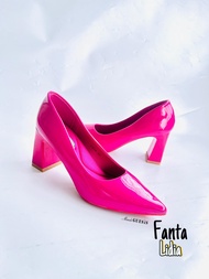 Maude GUESIS | Sepatu Heels Wanita | Sepatu Polos Hak Tapak Tahu 7cm Glossy | Lidia