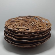 Save Price 5 Pcs Woven Stick Plates / Varnish Stick Woven Plates Diameter 24/25 Cm / Celebration Pla