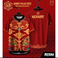 Jersey Imlek 2026 CNY short Sleeve T-Shirt Free Tambah Nama Logo Unisex A1