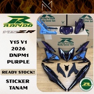 COVERSET Y15 V1/V2 DNPM1 PURPLE YAMAHA Y15 RAPIDO COVERSET STICKER TANAM MOTOR COVERSET