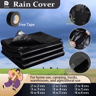 【Pick 1 of 3 Gifts🎁】Black Tarpaulin 1-6m  Canvas canopy Ground Sheet 4x5m Tent Floor Mat Waterproof 
