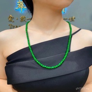 Ice Seed 4mm Natural a Goods Genuine Ice Sun Green Burmese Bracelet Emperor Green Xiaomi Bead Jade B