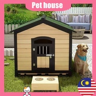Solid wood dog house pet kennel four seasons universal summer waterproof dog cage large dog outdoor dog villa outdoor