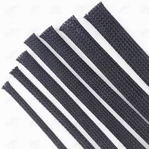 10M Black Braided Cable Sleeving PET Nylon Wrapping Cable Casing Cable Sleeves Wire 8mm/10mm/12mm/15