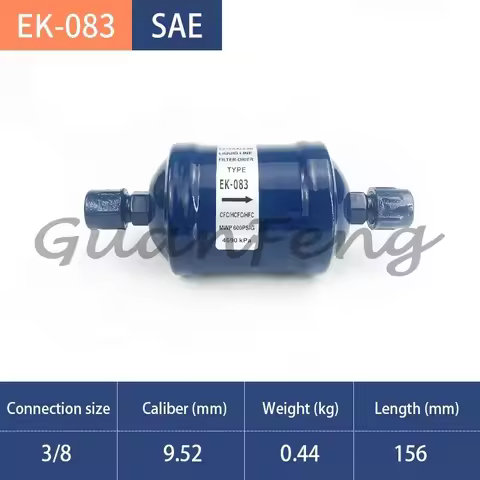 Compressor Filter Drier EK-083S 3/8" Welded 8 g R134a R410A AC System