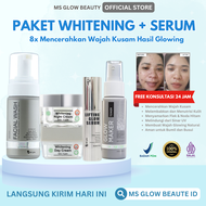 MS GLOW WHITENING SERIES MS GLOW PAKET WHITENING DAN SERUM LIFTING MS GLOW LIFTING SERUM paket wajah