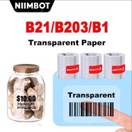 NIIMBOT B21 B1 B203 Transparent Self-adhesive Sticker Transparent Clear Name Waterproof Price Tag St