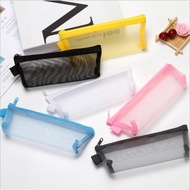 Simple Fresh Chuangyou Triangle Pencil Case Transparent Gauze Grid Pencil Bag Men Women Large-Capaci
